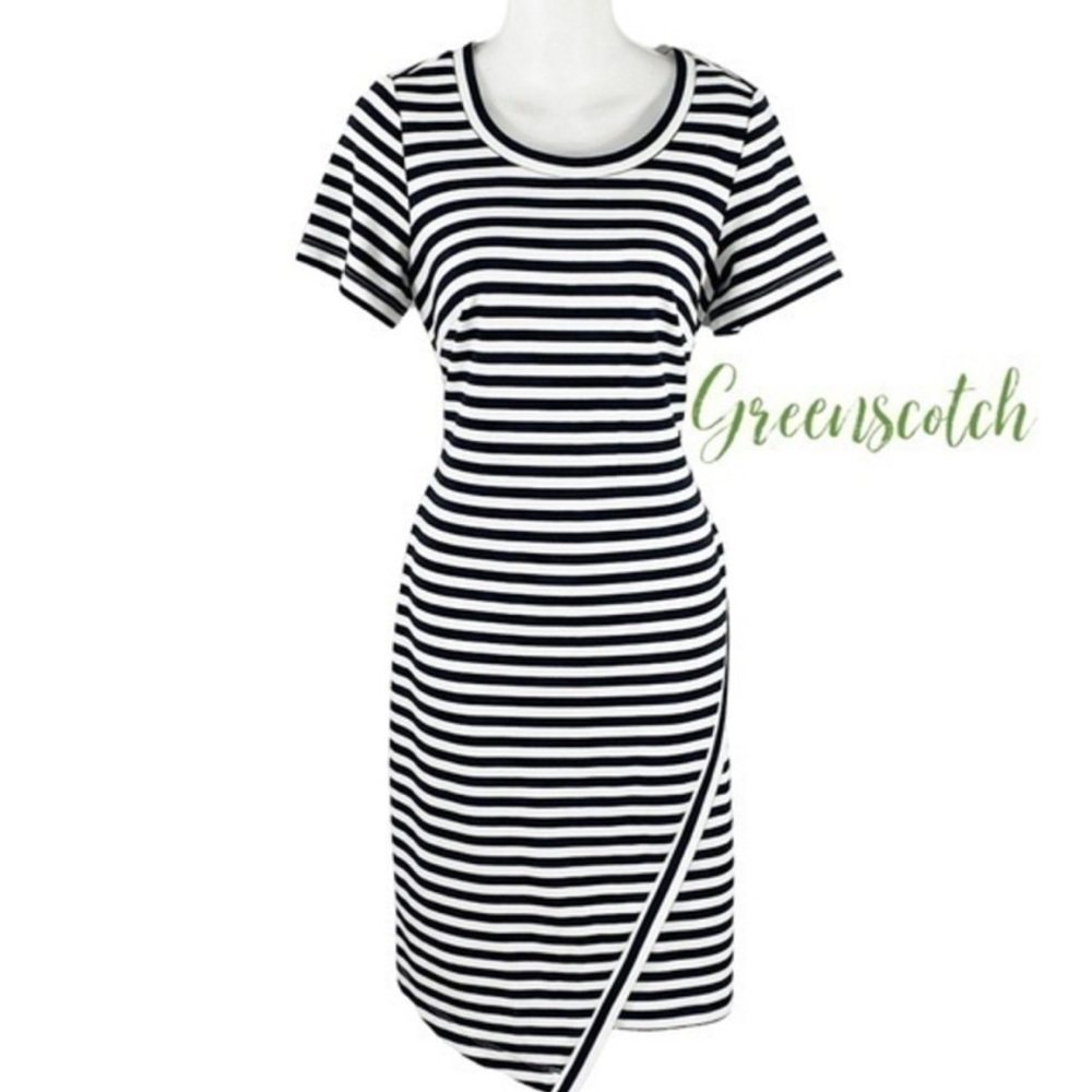 Calvin Klein Collection Black and White Asymmetrical Dress